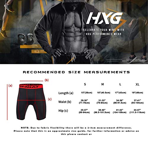 Hivexagon Pantalones Cortos de Compresión de Media Pierna para Deportes, Correr y Entrenamiento de Gimnasio SM008RDXL