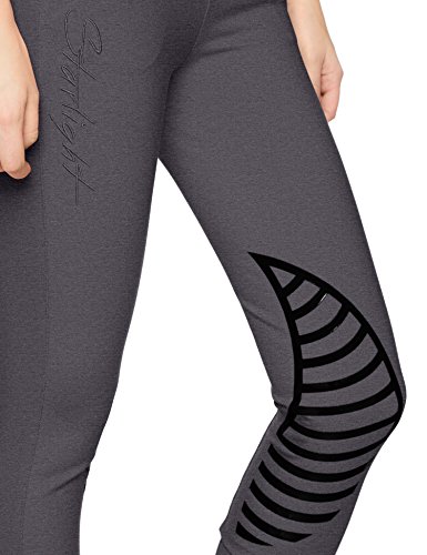 HKM 9228, Reitleggings Starlight, Pantalones de Equitación para Mujer, Gris (Hellgrau/Schwarz), 38