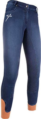 Hkm Hickstead Jeggings 6100 - Pantalones de equitación para Adultos, Silicona, Color Azul Vaquero, 140, 6100 Azul Vaquero, 140
