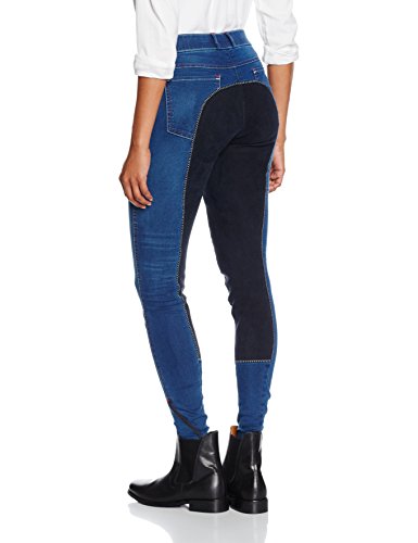 HKM Pantalones de equitación - Summer Denim - con Tres cuartas Partes de Carga Alos, 2013/2014, Color - Jeansblau/Dunkelblau, tamaño Damengrösse 36