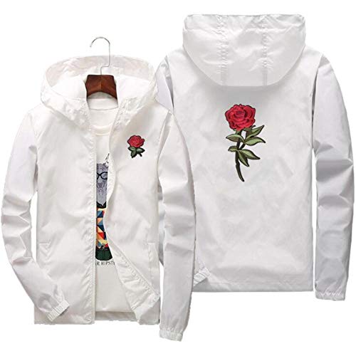 HNOSD Rose Jacket Windbreaker Hombres Mujeres Masculina Primavera Otoño Chaquetas universitarias Rojo S