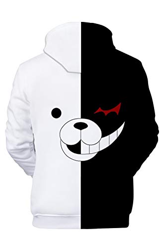 Hombre Mujer Danganronpa Trigger Happy Havoc Monokuma 3D Hoodie Chaqueta con Capucha Unisexo