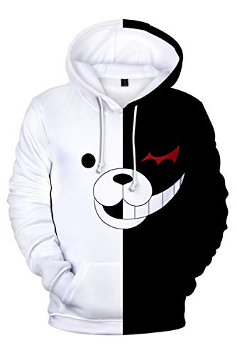 Hombre Mujer Danganronpa Trigger Happy Havoc Monokuma 3D Hoodie Chaqueta con Capucha Unisexo