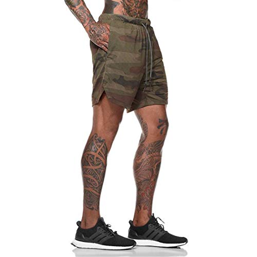 Hombre Pantalons Cortos Sportive Short con Bolsillos Gym Correr Fitness Futball Basketball Short Pantalon XL Dear-XiaoBao