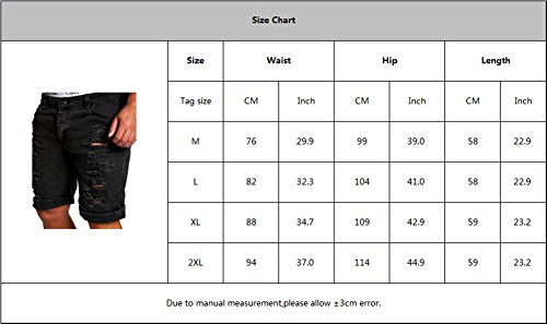 Hombre Verano Vaqueros Cortos - Fashion Straight Fit Casual Pantalones Rotos Moda Cintura Media Slim Fit Denim Shorts Pantalones