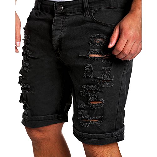 Hombre Verano Vaqueros Cortos - Fashion Straight Fit Casual Pantalones Rotos Moda Cintura Media Slim Fit Denim Shorts Pantalones