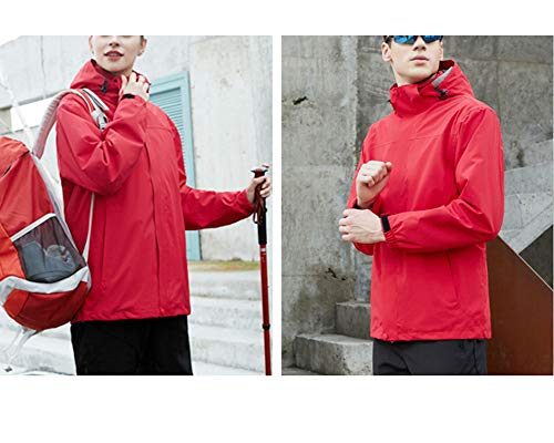 Hombre/Mujer Pantalones tácticos de esquí de nieve Espesar Aislamiento con forro polar Pantalones Carga de Montaña Prueba de Viento Senderismo y Trekking cálidos para caminar de invierno Rojo XXL