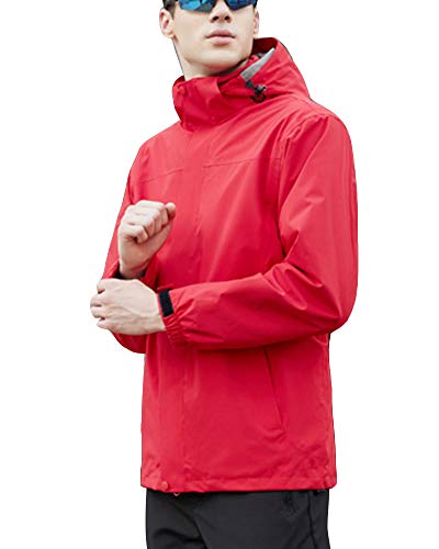 Hombre/Mujer Pantalones tácticos de esquí de nieve Espesar Aislamiento con forro polar Pantalones Carga de Montaña Prueba de Viento Senderismo y Trekking cálidos para caminar de invierno Rojo XXL