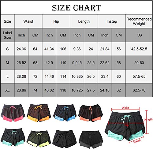 Homieco 2 en 1 de Malla Transpirable de Secado rápido de Malla de Doble Capa Corriendo Entrenamiento Gimnasio Yoga Entrenamiento Pantalones Cortos Activos Pantalones