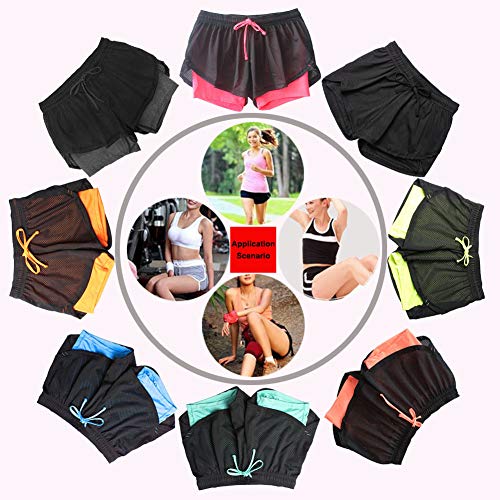 Homieco 2 en 1 de Malla Transpirable de Secado rápido de Malla de Doble Capa Corriendo Entrenamiento Gimnasio Yoga Entrenamiento Pantalones Cortos Activos Pantalones