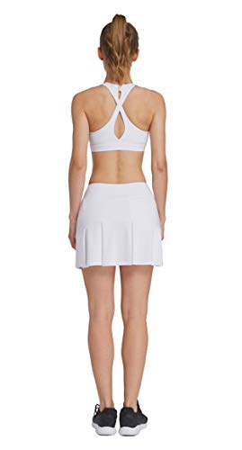 HonourSport - Falda de tenis para mujer con mallas deportivas, tallas XS - XXL Blanco S