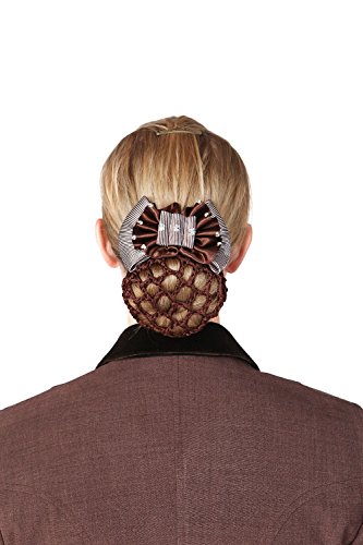 HORKA Red Mostrar Arco Strass – Deluxe Ladies Bun Caballo Competencia Accesorios, marrón
