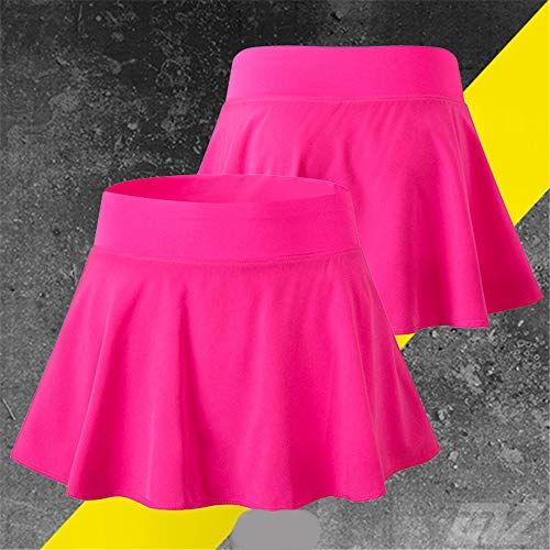 Hoverwin - Falda de tenis para mujer, minifalda, secado rápido, para deporte, fitness, yoga, pliegues, con pantalón interior, color Rosa, tamaño medium