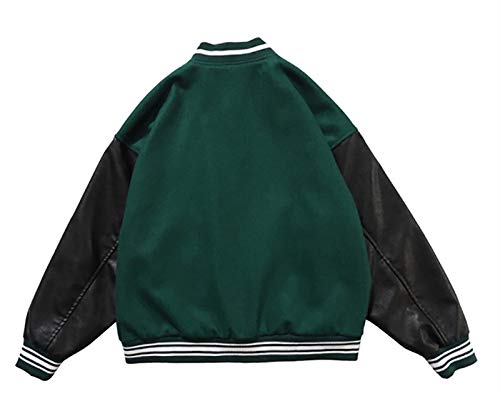 HSY SHOP Chaqueta Deportiva de béisbol Chaqueta Deportiva Chaqueta de béisbol Chaqueta universitaria Unisex Chaqueta universitaria Chaqueta Deportiva Carta (Color : Green, Size : XL)