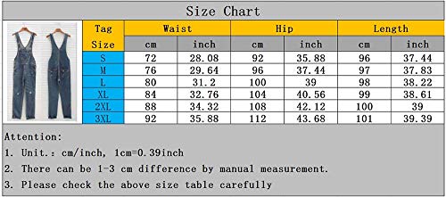 Huateng Moda para Mujer Pantalones Vaqueros desgarrados Bib Overol Peto Jeans Monos