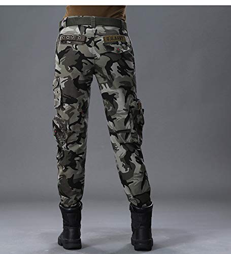 huateng Pantalones de Carga de Estilo de Novio de múltiples Bolsillos para Mujer, Pantalones Militares de Combate multifunción para Acampar al Aire Libre