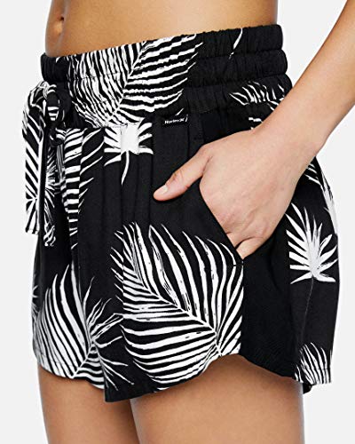 Hurley W Printed Beach Short Shorts, Mujer, Black Palm, M