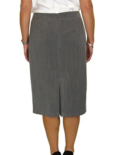 ICE Falda De Tubo Formal con Forro por Debajo De La Rodilla para Mujer Falda De Traje Recto De Trabajo De Oficina Ligero para Mujer Gris 36-48 (38)