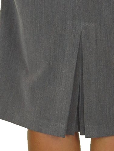 ICE Falda De Tubo Formal con Forro por Debajo De La Rodilla para Mujer Falda De Traje Recto De Trabajo De Oficina Ligero para Mujer Gris 36-48 (38)