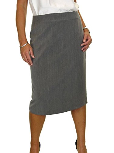 ICE Falda De Tubo Formal con Forro por Debajo De La Rodilla para Mujer Falda De Traje Recto De Trabajo De Oficina Ligero para Mujer Gris 36-48 (38)