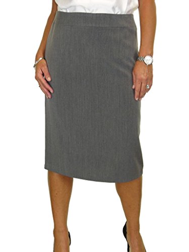 ICE Falda De Tubo Formal con Forro por Debajo De La Rodilla para Mujer Falda De Traje Recto De Trabajo De Oficina Ligero para Mujer Gris 36-48 (38)