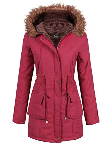 iClosam Abrigo Mujer Talla Grande Invierno Chaquetas con Capucha Mujer Color SóLido Sueltos Ligero Rompevientos Cremallera Y BotóN