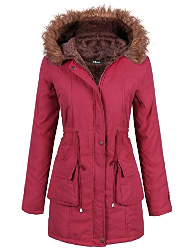 iClosam Abrigo Mujer Talla Grande Invierno Chaquetas con Capucha Mujer Color SóLido Sueltos Ligero Rompevientos Cremallera Y BotóN