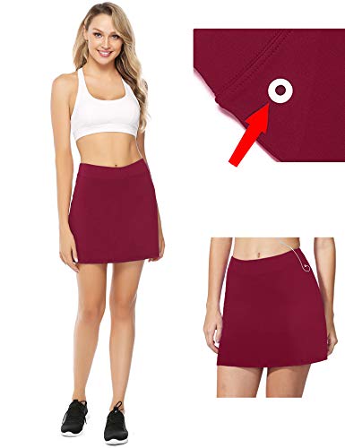 iClosam Falda de Golf Falda de Tenis Corta Deportivo para Mujer Moda y Comodo (Rojo Oscuro, M)