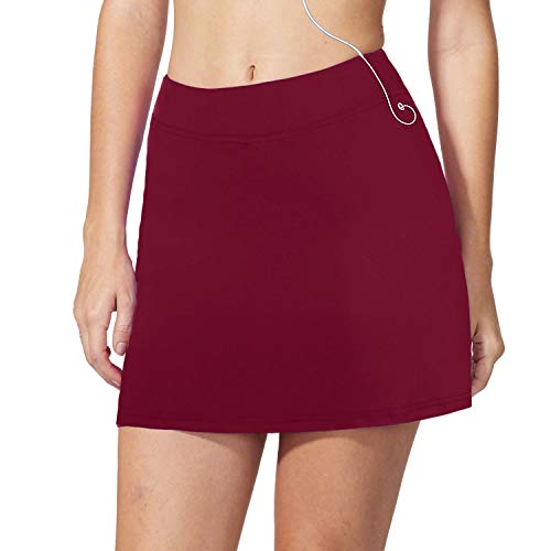 iClosam Falda de Golf Falda de Tenis Corta Deportivo para Mujer Moda y Comodo (Rojo Oscuro, M)
