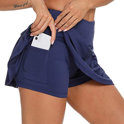 iClosam Falda Plisada Mujer Ligeros Falda Pantalon Mujer Cómodo Falda Tenis para Gimnasio Azul Osculo S