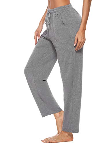 iClosam Pantalón Chándal Mujer Algodón Pantalones Suelto para Deportivo Casual Yoga Jogger (XL,Gris)