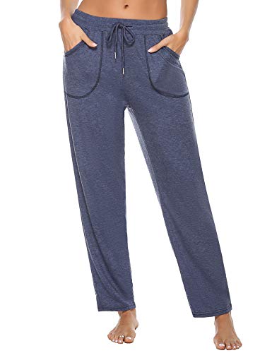 iClosam Pantalón Chándal Mujer Algodón Pantalones Suelto para Deportivo Casual Yoga Jogger (XXL,Azul)