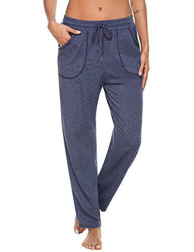 iClosam Pantalón Chándal Mujer Algodón Pantalones Suelto para Deportivo Casual Yoga Jogger (XXL,Azul)