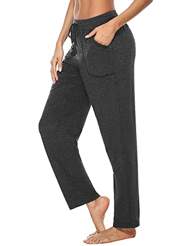 iClosam Pantalón Chándal Mujer Algodón Pantalones Suelto para Deportivo Casual Yoga Jogger (XXL,Gris Oscuro)