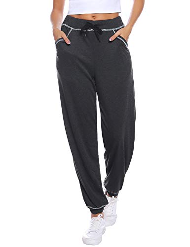 iClosam Pantalones Deportivos Mujer Verano Largos con 4 Bolsillos Pantalones Suelto para Deportivo Casual Yoga Jogger Talla S-XXL 