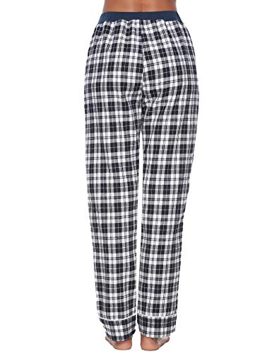 iClosam Pantalones de Pijama Mujer 100% Algodón Patalones Cuadros Largos Suave y Comodo S-XXL