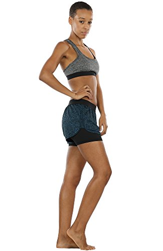 icyzone 2 en 1 Pantalón Corto para Mujer para Correr (M, Azul Real)