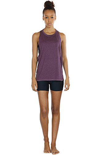 icyzone Sueltas y Ocio Camiseta sin Mangas Camiseta de Fitness Deportiva de Tirantes para Mujer (M, UVA Morada)