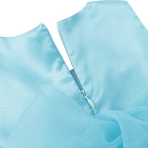 IEFIEL Vestido Largo de Fiesta Boda para Bebé Niñas Vestido Elegante de Dama de Honor Vestido Princesa Tutú Lentejuelas de Cumpleaños Azul 3 años