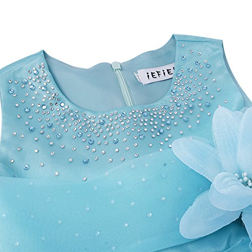 IEFIEL Vestido Largo de Fiesta Boda para Bebé Niñas Vestido Elegante de Dama de Honor Vestido Princesa Tutú Lentejuelas de Cumpleaños Azul 3 años