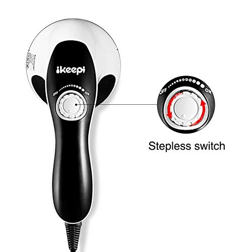 Ikeepi Masajeador Anticelulítico Eléctrico con 4 cabezas reemplazadas, Masaje portátil para aliviar el dolor muscular, calma los músculos, levanta el cuerpo