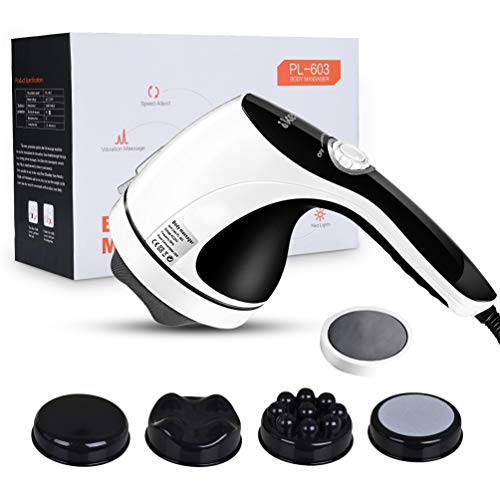 Ikeepi Masajeador Anticelulítico Eléctrico con 4 cabezas reemplazadas, Masaje portátil para aliviar el dolor muscular, calma los músculos, levanta el cuerpo