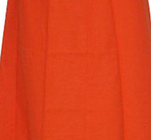 indiancraftart Mujeres Sari Enagua Falda de Color Naranja Sitiched de Color Naranja Falda de Saree Free Size