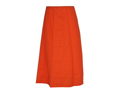 indiancraftart Mujeres Sari Enagua Falda de Color Naranja Sitiched de Color Naranja Falda de Saree Free Size