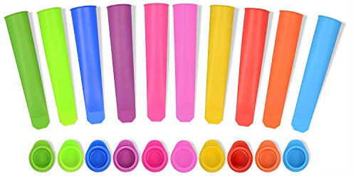 iNeibo Juego de moldes para Helados, Polos de Hielo, de Silicona, sin BPA (10 colores) (6 Multicolor) (Juego de 10)