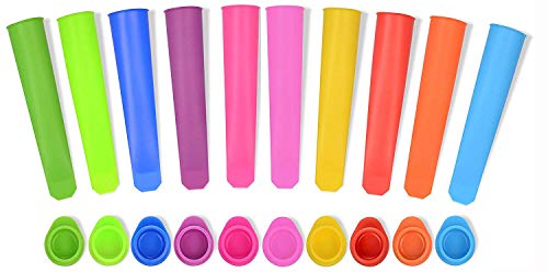 iNeibo Juego de moldes para Helados, Polos de Hielo, de Silicona, sin BPA (10 colores) (6 Multicolor) (Juego de 10)