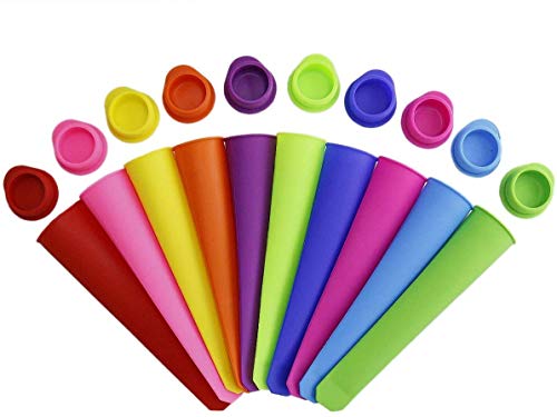 iNeibo Juego de moldes para Helados, Polos de Hielo, de Silicona, sin BPA (10 colores) (6 Multicolor) (Juego de 10)