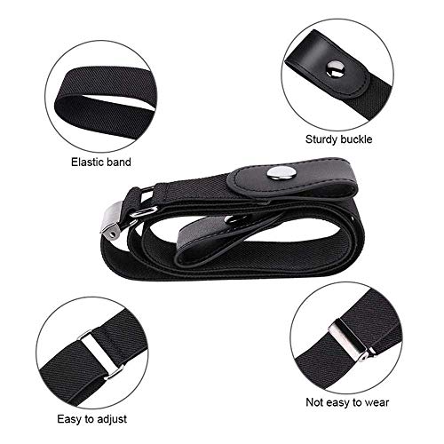 Integrity.1 Cinturón elástico sin Hebillas para Mujer,cómodo cinturón elástico Invisible para Pantalones Vaqueros,Cinturón Elástico Sin Hebilla para Hombre para Mujer, (Negro) …