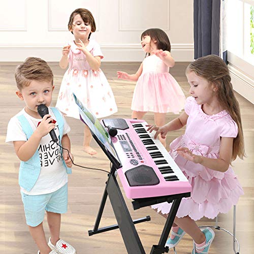 Interactivo El teclado de instrumentos musicales de juguete para niños con micrófono puede cantarse, puede estar conectado a teléfonos móviles de Navidad, regalo de cumpleaños para niños, mejorar el s