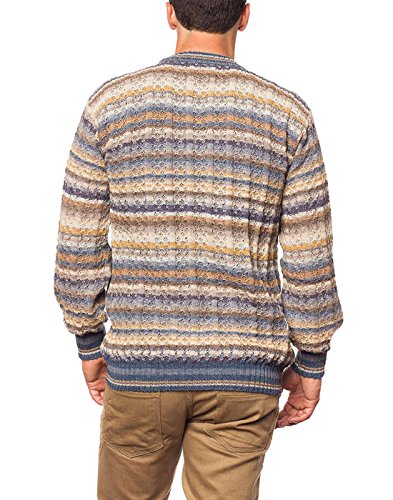 Invisible World Jersey 100% Lana Alpaca Cuello Redondo para Hombre Mar XXL